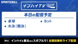 夏季インターハイ
卓球など3競技