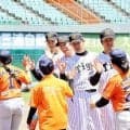 阪神　岡山・倉敷で元虎戦士６人が野球教室　野球振興イベント「トライアルベースボール」開催