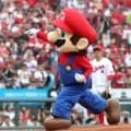 広島－オリックス戦でマリオが始球式　ワンバウンド投球にマツダから拍手　各ベースは「ハテナボックス」
