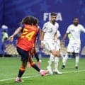 【W杯】スペイン戦、時速98キロ爆速ボレーが「エグすぎる」 “超至近”弾でオウンゴール誘発「あんな近距離から」ネット衝撃