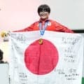 【eスポーツ】「ぷよぷよ」金の11歳栗原悠輝、表彰式ではにかむ　「君が代」も口ずさむ