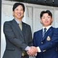 【阪神】ドラ１明大・榊原七斗が指名挨拶受け「やっと土俵に立てた。地元に誇りを持ってプレー」