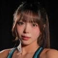 【ビーチバレー】衣笠乃愛、胸元まである茶色のロングヘア　茶色のリブニットの近距離ショット