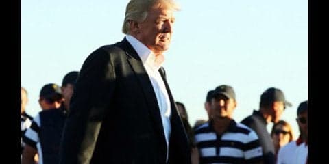 日米首脳とラウンドする松山英樹。今季こそピークをメジャー本番に