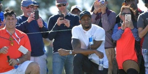 34歳になったイグダーラがゴルフ観戦、タイガー・ウッズと会って刺激を受ける