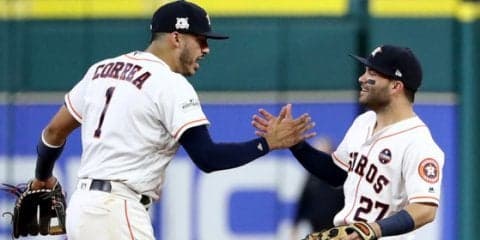 アルトゥーベ＆コレアが断トツ　MLB公式サイト予想　今季最強二遊間コンビ