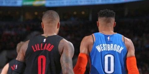 プレーオフ前哨戦、見応え十分となったリラードとウェストブルックのガチンコ対決