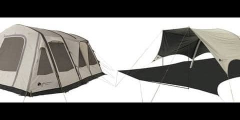 空気を入れるだけで組み立てられるテント＆タープ「グランベーシック エアマジック」発売