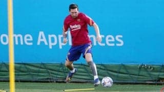 メッシがバルサで今季初練習 個別メニューで汗を流す