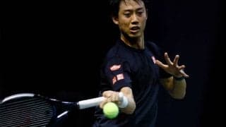 錦織まさかのハプニング　苦笑いのラケットすっぽ抜け映像に反響「理想的ではない」