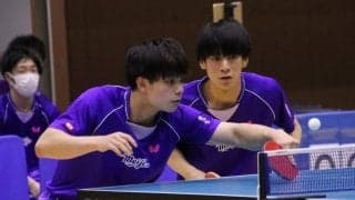 明治大、“最強2年生トリオ”でストレート勝ち　ベスト4進出＜卓球・インカレ男子＞