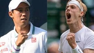 錦織とシャポバロフが練習