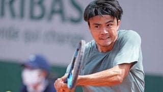 ダニエル太郎が初戦突破 「股抜きショット」も披露[BNPパリバ・オープン]