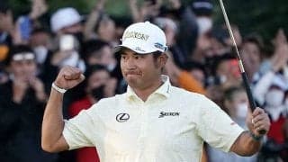 松山英樹が「大会No.1ショット」に　「GO！」と叫んだ姿に米熱狂「ずば抜けた王者！」
