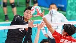 春高バレー　男子２回戦　東福岡（福岡）　攻守に圧倒