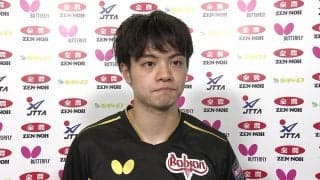 宇田幸矢 第4回は5位「5位というのは最低限のラインですが、ホッとしています」試合後インタビュー【卓球 全農CUP】