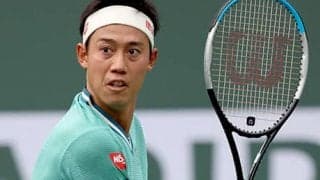 復帰迫る錦織圭 13歳と練習