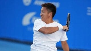 今大会で引退する関口周一が18歳の松岡隼を圧倒し3回戦進出[全日本テニス選手権]