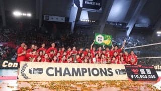 V1女子ファイナル　無敗JTを下したNECが2年連続で二冠を達成