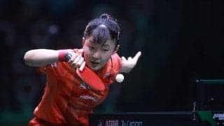 張本美和、イタリア人選手に安定感ある戦い　ストレートで8強入り、平野美宇対陳夢の勝者と対戦へ【サウジスマッシュ】
