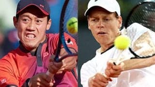  錦織圭が世界1位シナーと練習 