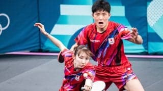 水谷隼・伊藤美誠に続く連続金の期待も……　張本智和・早田ひなの“はりひな”が北朝鮮ペアに敗戦　第2シードがまさかの初戦で姿消す【パリ五輪2024】