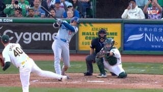 衝撃のスピード！ 大谷翔平、グラブを弾く火の玉ヒット！ 打球速度166キロでセカンド強襲　リーグ1位に迫る今季129安打目