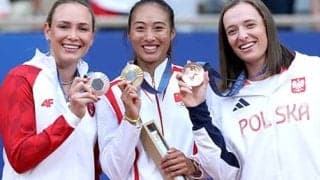  女子シングルスのメダリスト決定 
