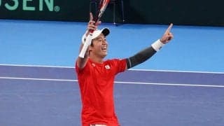 西岡良仁がエース対決を制して日本を勝利に導く！来年のファイナル予選進出決定[デビスカップ／コロンビア戦]