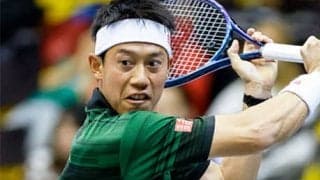  錦織圭 開幕戦会場入りし練習 