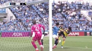 「ハーランドやん」日本代表“次世代エース候補”がパワフルゴラッソ！「身体能力お化け」「バケモンシュート」圧巻アクロバティックボレー炸裂の瞬間