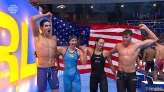 水泳大国・アメリカの意地と誇り！混合4X100mフリーリレーで驚異の世界記録樹立 第1泳者から独走の“完全V”