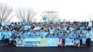 レイラック滋賀がＪ参入の瞬間を特写！宙に浮かぶ監督＆喜ぶ秋山駿とゴール裏サポーター＆熱いスタジアム！滋賀の誇りを胸に悲願成就！