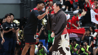元横綱白鵬がFE名古屋vs長崎に来場決定…過去に八村やカリーと交流、日本代表戦で華麗なシュート披露