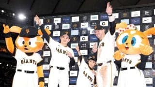 【巨人】竹丸和幸「センキュー！」援護弾キャべッジと並んでお立ち台、６回途中１失点で２勝目