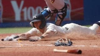 明大が東大に辛くも勝利　頼れる主将福原聖矢が決勝のホームイン