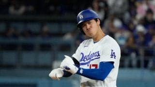 連続出塁を48試合とした大谷翔平　前日、右肩付近に死球もロバーツ監督「明日は先発する」