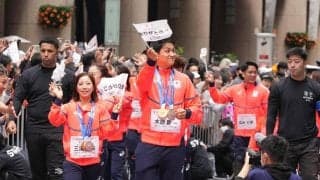 パレードで「りくりゅう」がリフト披露　沿道ファンからは大歓声「皆さまの目に映るかなと」