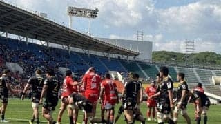 今季好調の神戸が４連勝で今季１４勝目で２位キープ、ルーキーＦＢ上ノ坊がトライ