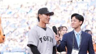 【巨人】今月支配下の平山功太がプロ初本塁打でお立ち台「何回も上がれるように頑張りたい」