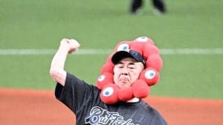 【オリックス】「ミャクひろし」こと大阪市観光協会・溝端宏理事長が始球式「11回目なので…」