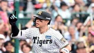 阪神・佐藤輝Ｖ弾で首位奪取　藤川監督セ最速タイ１００勝祝砲「もっと上にいけるように僕たちも頑張ります」