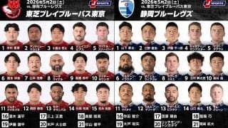 ナイカブラ今季初先発。モウンガ50キャップ目。ブレイブルーパス、6位以上死守へ。レヴズは負けたら終わり