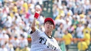 阪神　坂本花織さん“ギリギリノーバン投球”に笑顔「勝負強さが生きた」聖地での始球式は「五輪と同じくらい緊張した」