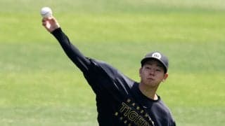 【阪神】23年ドラ１下村海翔、１軍試合前練習に参加「次はライブBPかな？」藤川球児監督