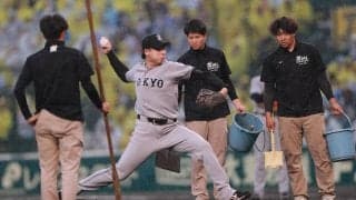 【阪神】真鍋勝已球審が配慮　中断や整備を見越して才木浩人のキャッチボールやめさせる
