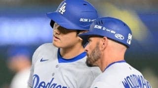 大谷翔平、でん部に死球　「あーっ！」絶叫後に笑顔　２出塁も今季ワースト更新１８打席連続無安打