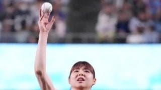 【バレー】ノーバン投球にどよめき…中日ファン「勝利の女神」と絶賛　山田二千華の始球式が話題