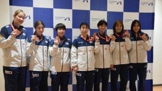 【バドミントン】女子ユーバー杯銅メダルの日本が帰国　シングルス宮崎友花「すごく悔しい」