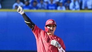 広島・ドラ１平川　試合中にひらめき！左で右でフェン直！プロ初両打席長打　開幕戦以来の二塁打　新井監督「どんどん自信に」